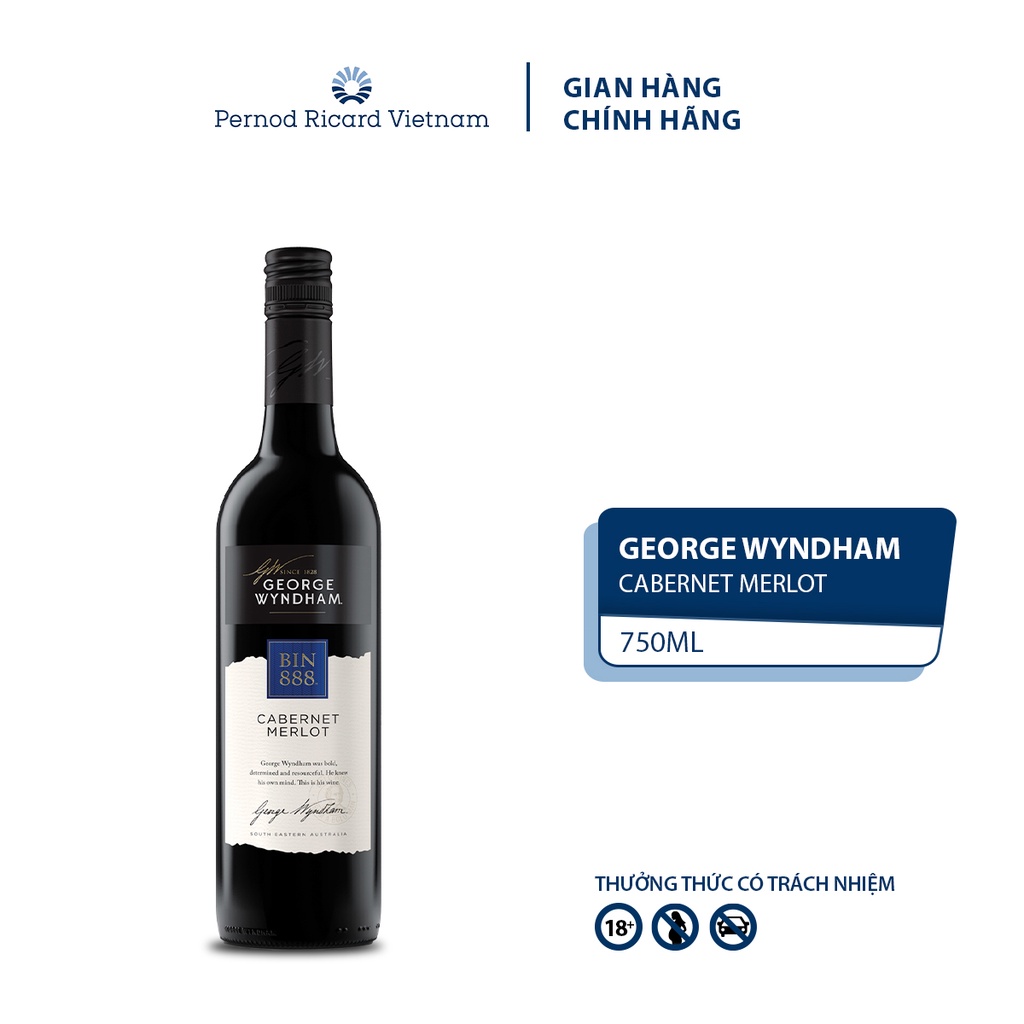 Rượu Vang Đỏ George Wyndham Bin 888 Cabernet Merlot nồng độ Alc 14% 750ml