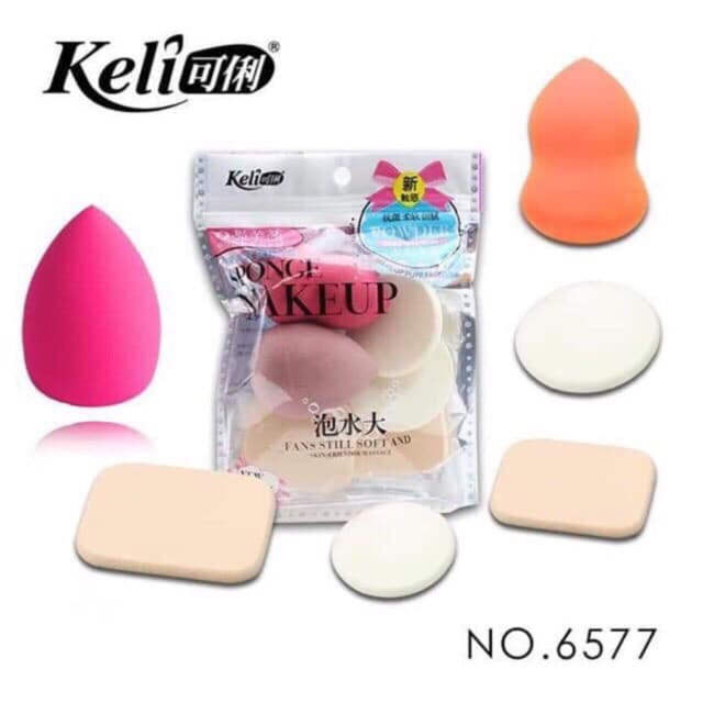 set 6 mút trang điểm keli