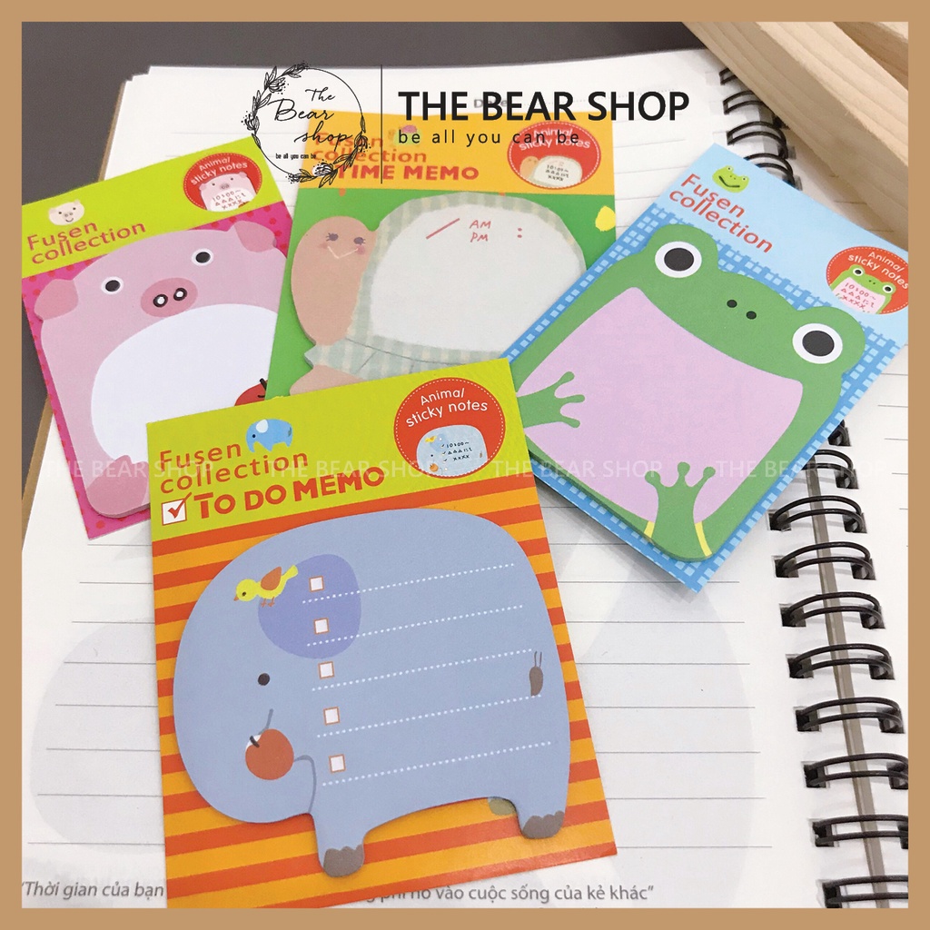 Giấy Note - Giấy ghi chú họa tiết động vật xinh xắn nhiều công dụng quà 8 tháng 3 - The Bear Shop