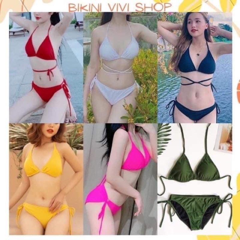 BiKiNi 2 mảnh tam giác basic dây dài tự do tạo kiểu [Bộ Sưu Tập Bikini]