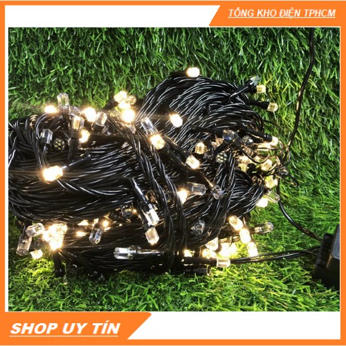 Dây đèn LED trang trí lục giác lớn nháy chớp 50m, hình kim cương, lấp lánh rất đẹp