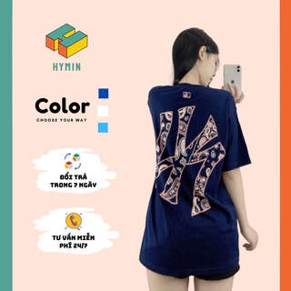 Áo thun nam nữ m.l.b, áo phông form rộng ny, áo unisex ts01 - hymin clothes