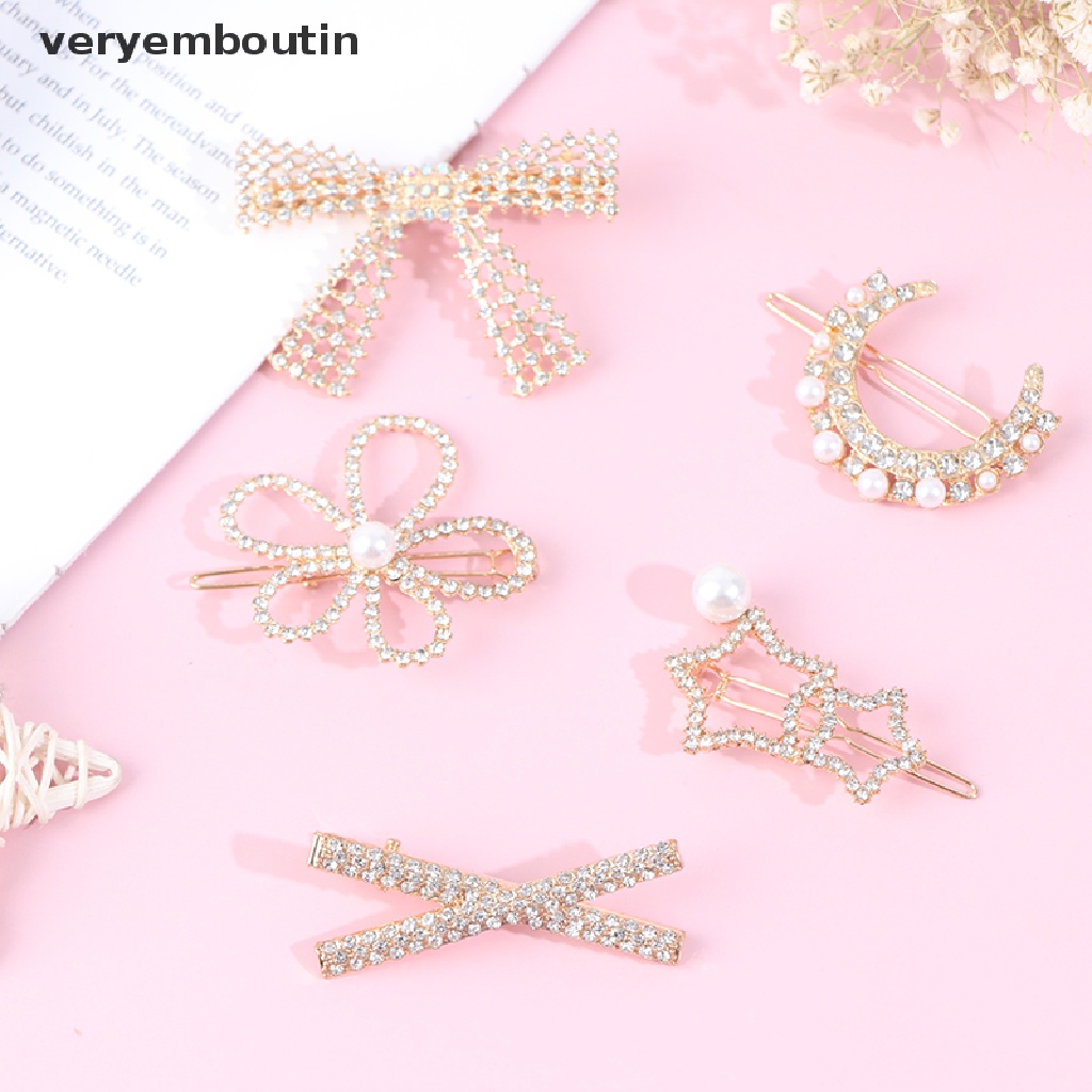 Set 5 kẹp tóc đính đá thời trang cho nữ