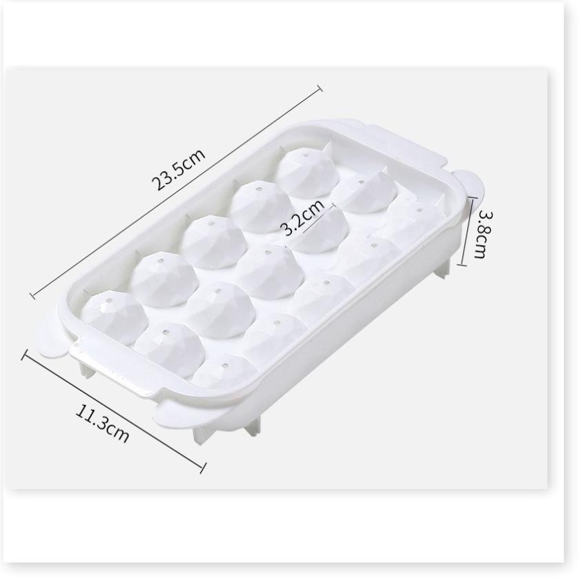 Khay làm đá 🔖SỈ 🔖 Khuôn làm đá bi to 15 viên có nắp 23.5x11.3cm 9900
