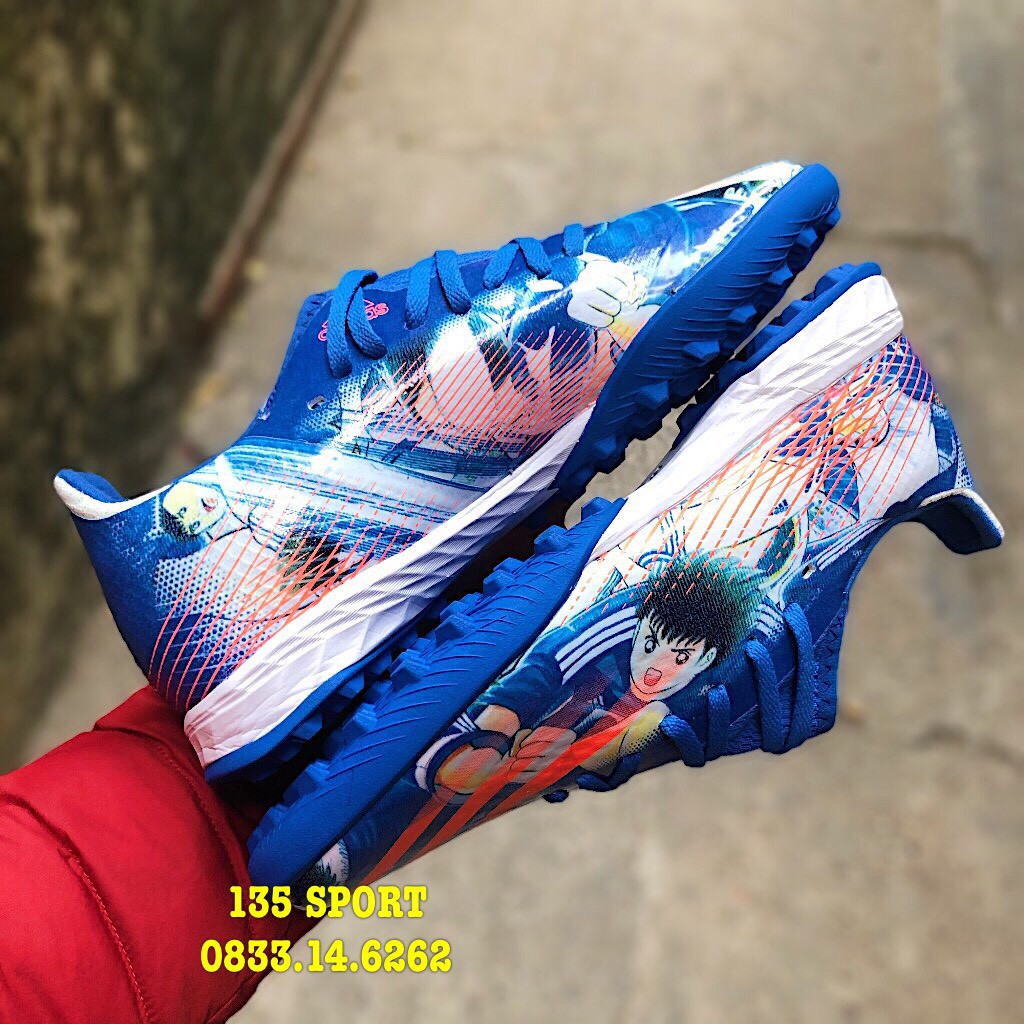 Giày Bóng Đá X Ghosted .3 TF Tsubasa - Xanh Hoàng Gia/Cam/Trắng