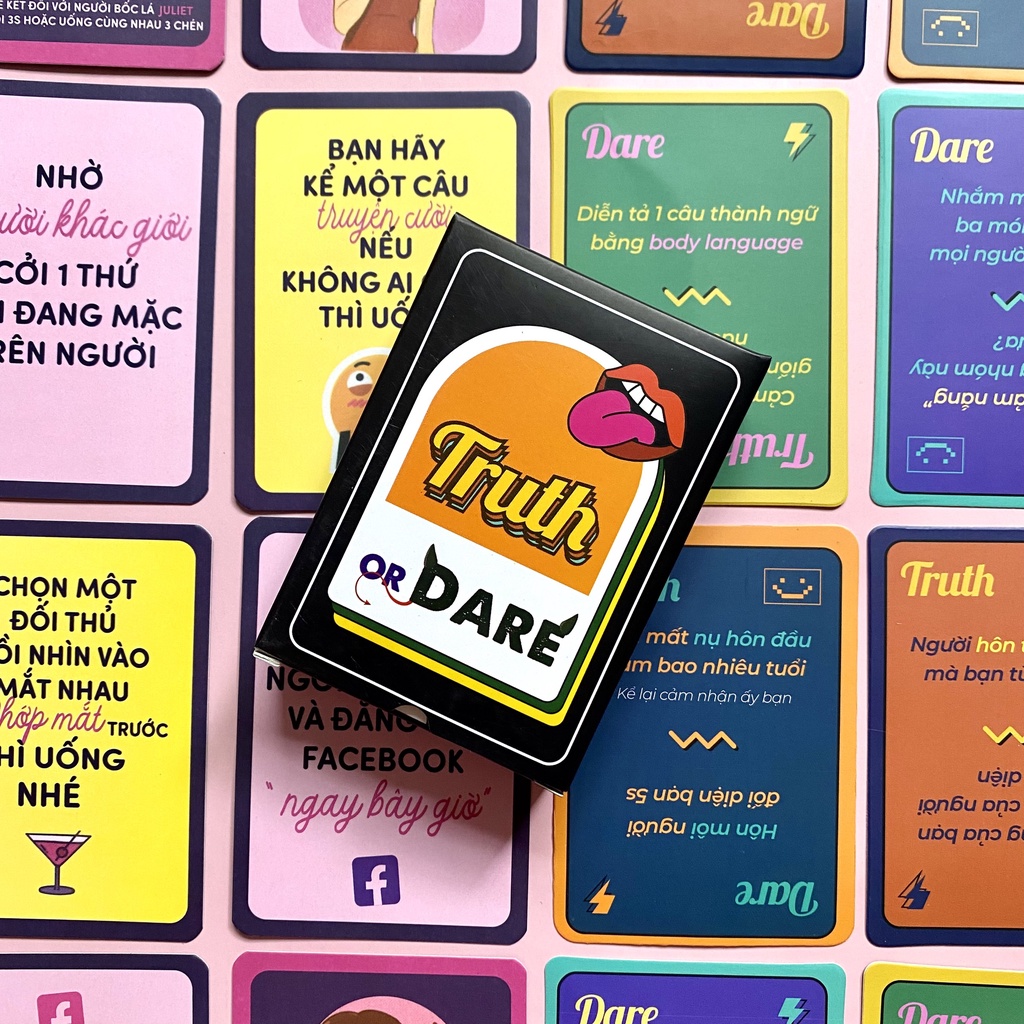 bộ bài thử thách chơi cùng bạn bè truth or dare và do or drink thách hay thật Temo Toys