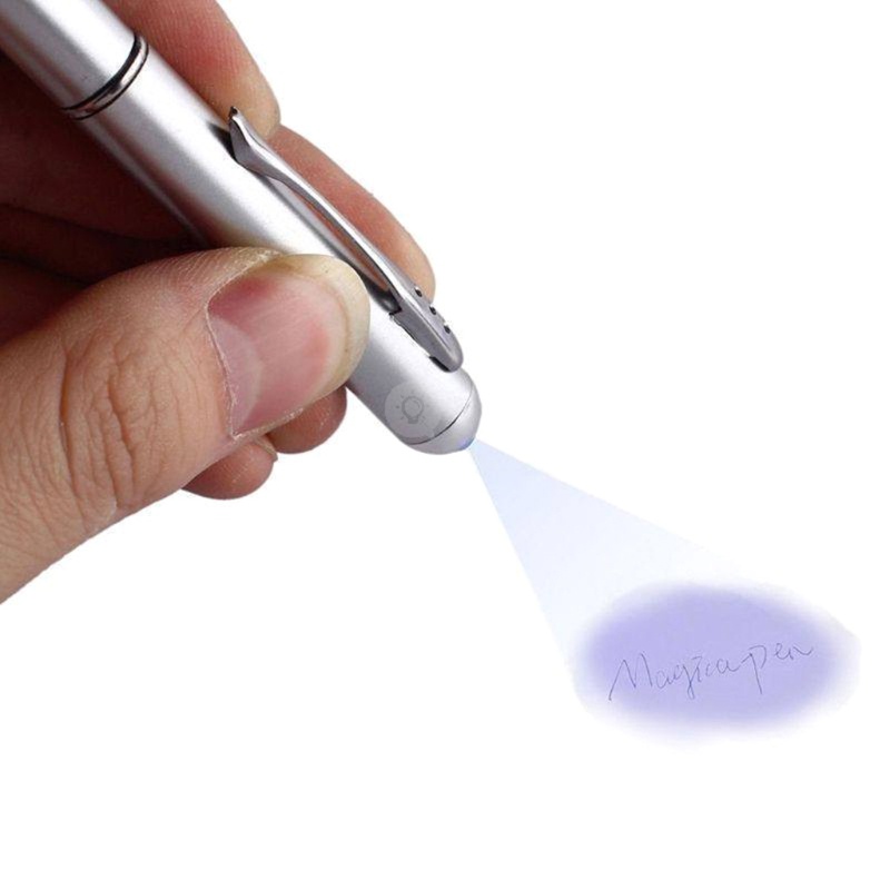 Bút mực vô hình có đèn LED UV dùng để kiểm tiền mặt tiện lợi cho cửa hàng bán lẻ