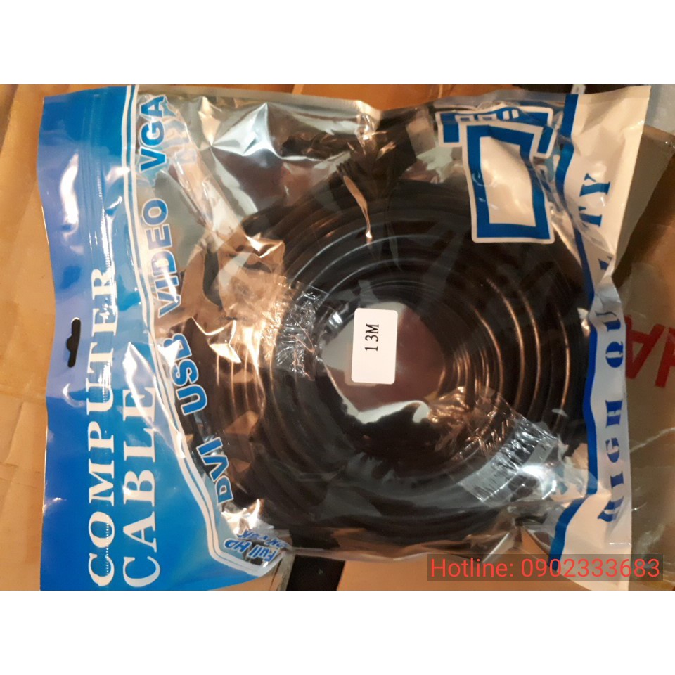 Dây hdmi 13m full hd | Cáp hdmi 13m tròn đen