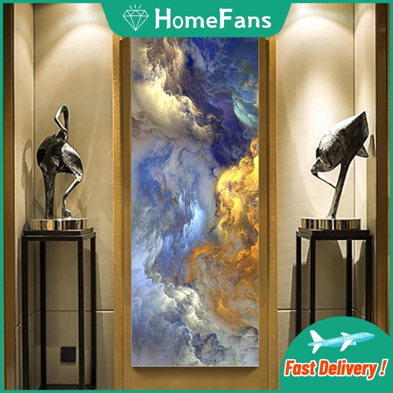 Tranh Đính Đá 5D Tự Làm Hình Đám Mây Kích Thước Lớn 40x100cm Trang Trí Phòng Ngủ