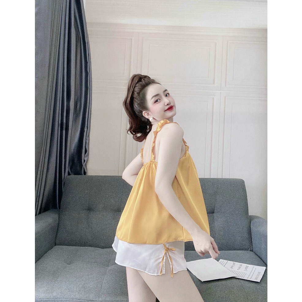 Đồ mặc nhà nữ đẹp, áo 2 dây mặc nhà kèm quần , chất vải đẹp, mát, ít nhăn, kiểu dáng gợi cảm, thu hút, phom dưới 58kg | BigBuy360 - bigbuy360.vn