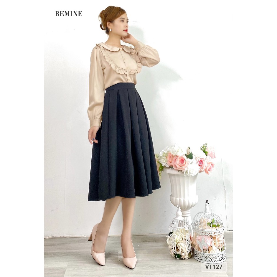 Chân váy dài xếp ly đều BEMINE VT127DEN | BigBuy360 - bigbuy360.vn