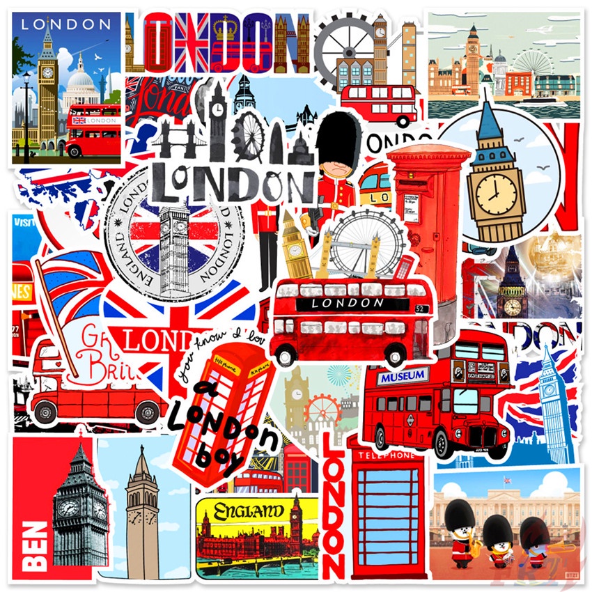 ❉ British Culture &amp; Art Series 03 London Travel Stickers ❉ 50Pcs/Set Fashion Mixed DIY Decals Doodle Stickers