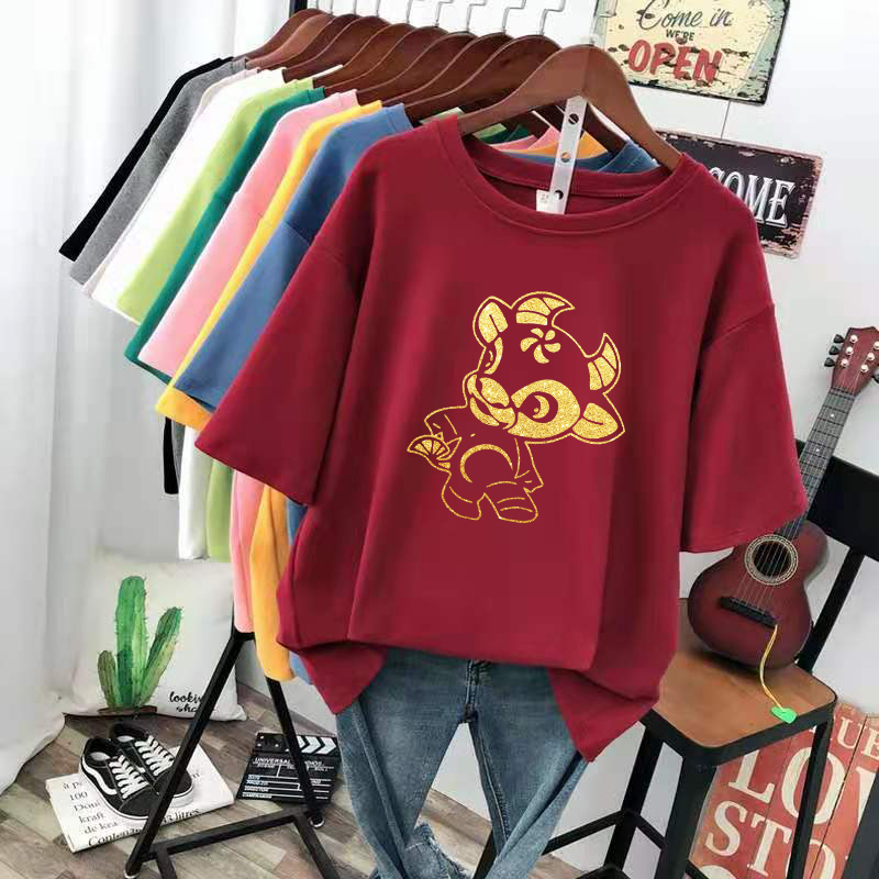 NRVP Áo thun cổ tròn in họa tiết độc đáo thời trang mùa hè 2021 cho bạn gái