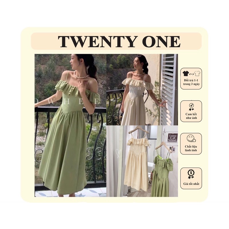 Đầm Maxi Hai Dây Đi Biển /Váy Hai Dây Trễ Vai Dáng Dài - TWENTY ONE