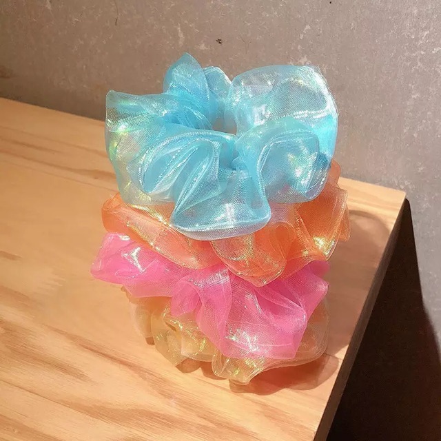 Cột tóc scrunchies dễ thương màu trơn