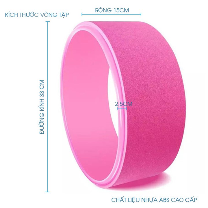 Vòng tập Yoga ABS bản rộng 15 cm đường kính 33 cm nhiều màu
