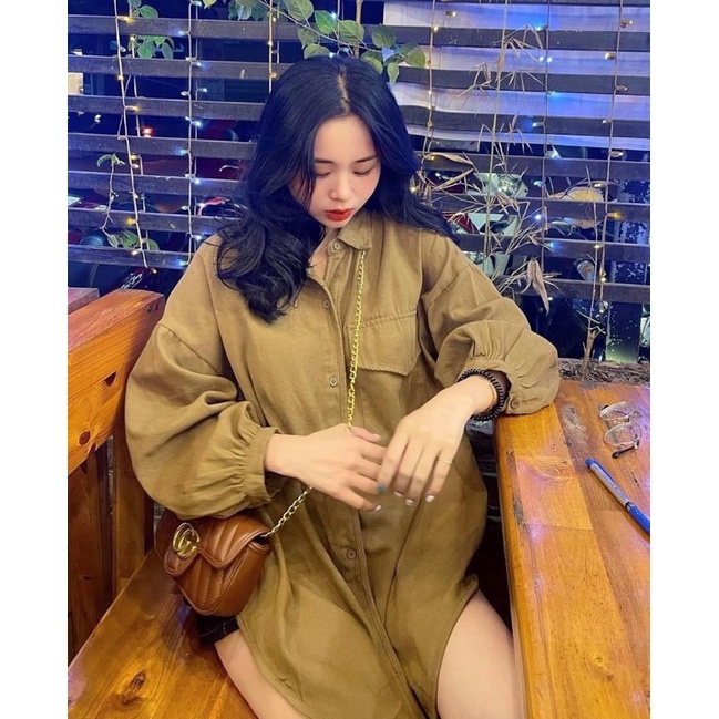 Sơ mi thô mềm vặt tôm một túi Bigsize 55-80kg (hình thật cận chất vải )