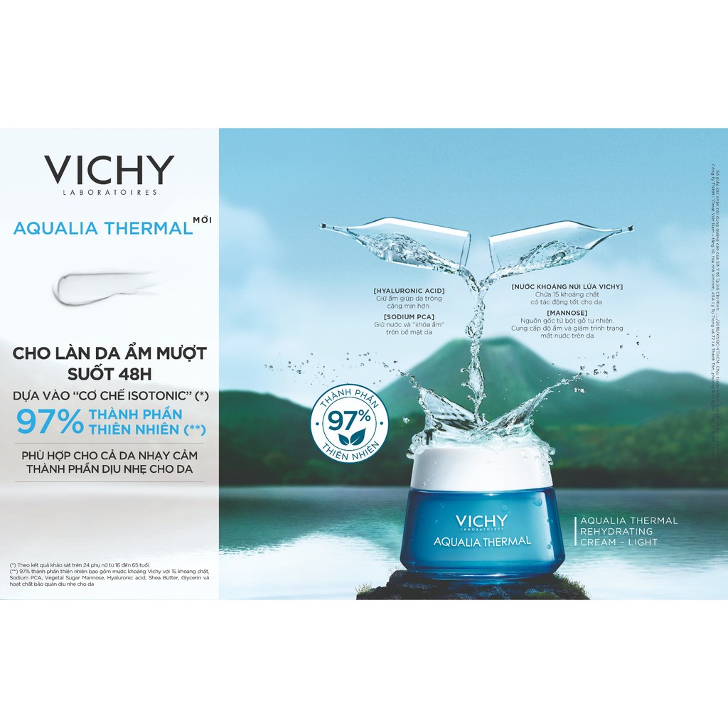 [CHÍNH HÃNG CÓ TEM] VICHY Aqualia Thermal Rehydrating Cream Gel 50 mL - Gel Dưỡng Ẩm cấp nước 48h Dành Cho Mọi Loại Da