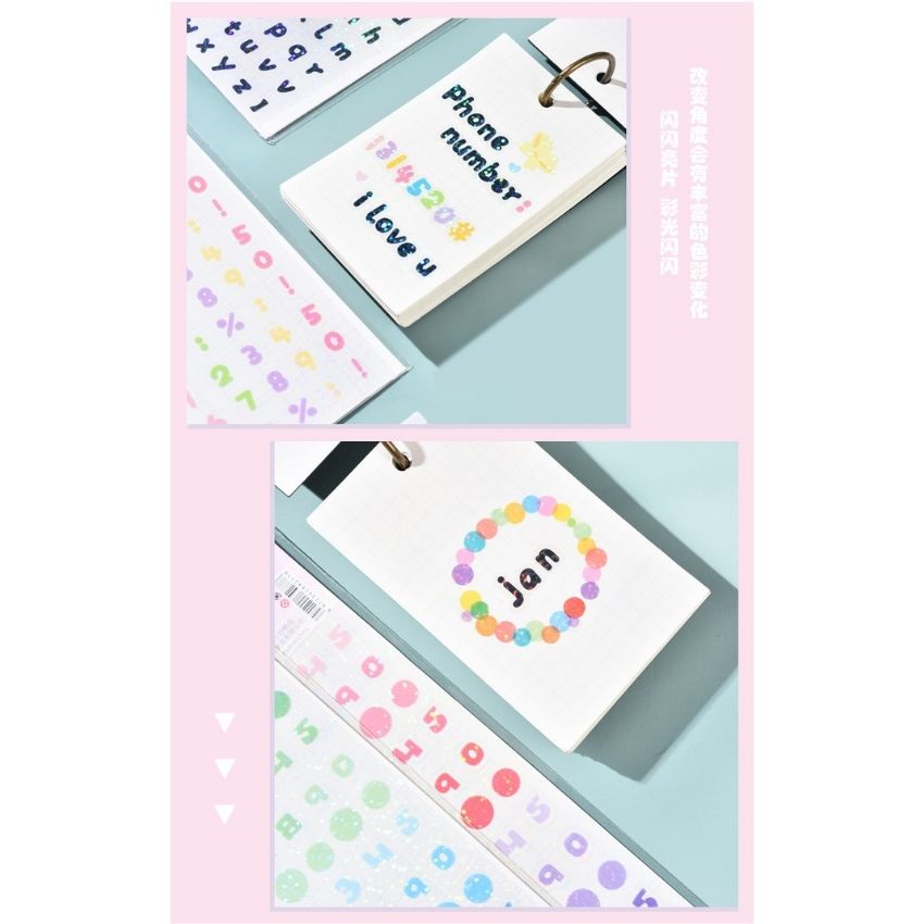 Sticker chữ số cute đáng yêu phong cách hàn quốc - Hình dán cute trang trí thẻ, card, toploader dễ thương Buka giá rẻ