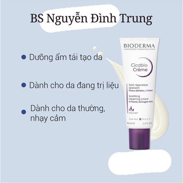 Kem Dưỡng Tái Tạo Hàng Rào Da - Dành Cho Da Tổn Thương Bioderma Cicabio Cream 40ml/5ml- BS Nguyễn Đình Trung