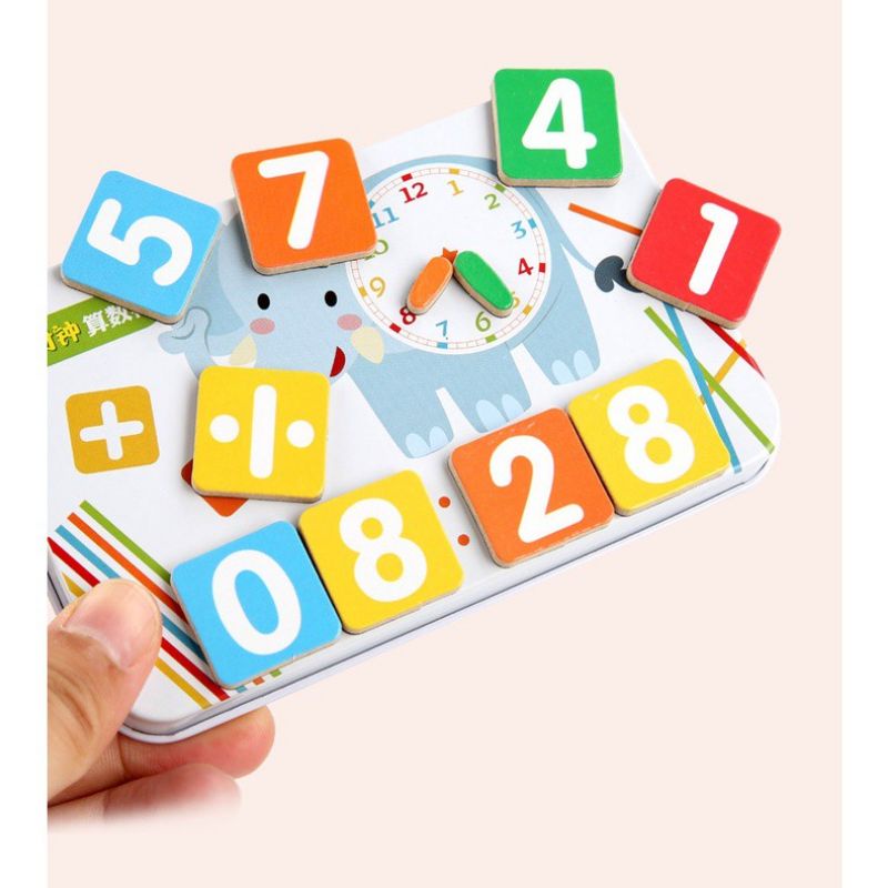 Bộ que tính học toán, que tính học số và chữ 36 chi tiết. hộp bằng sắt bền đẹp - Loki Home