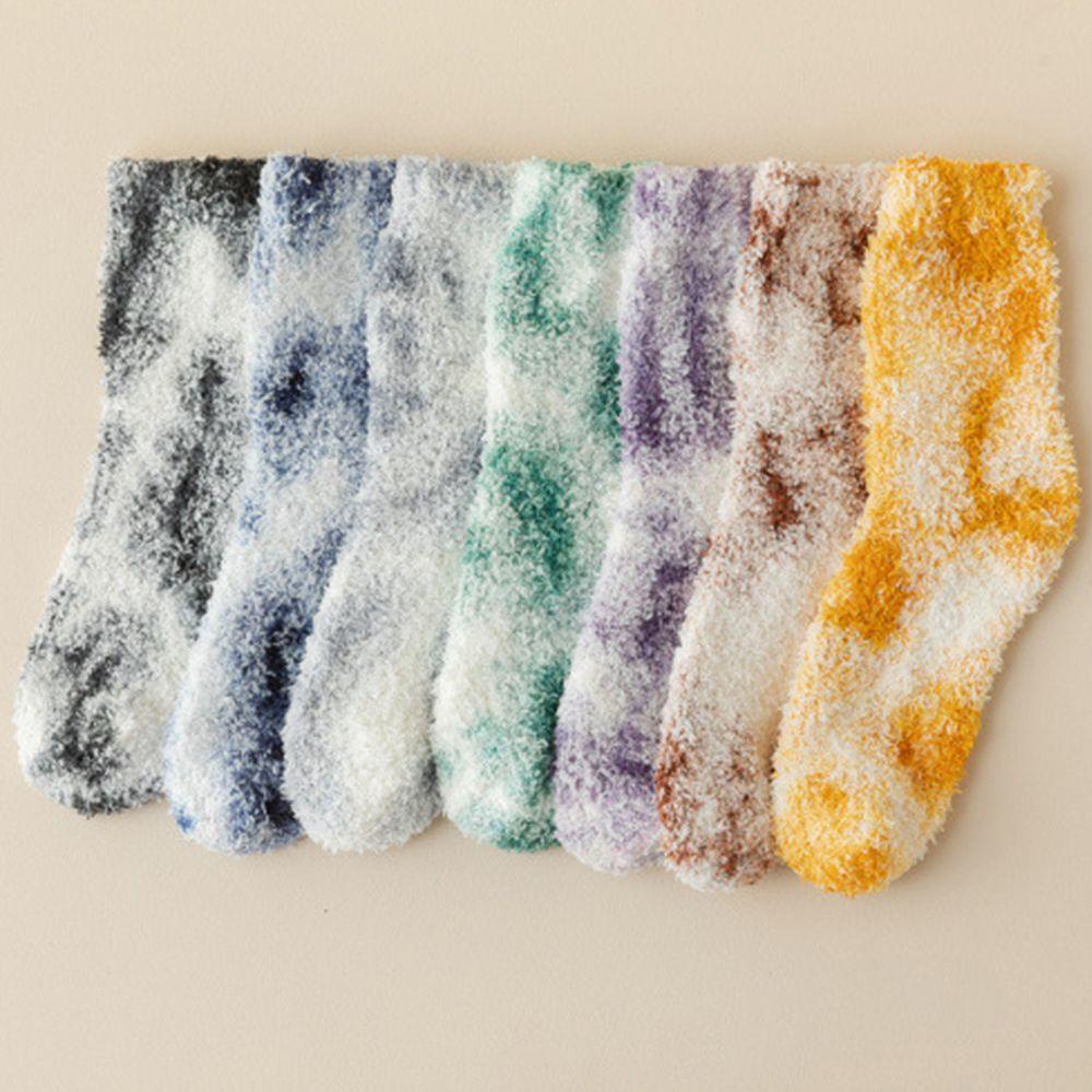 Vớ Ống Lửng Polyester Lông Cừu San Hô Dày Dặn Giữ Nhiệt Mùa Thu Đông Cho Nữ