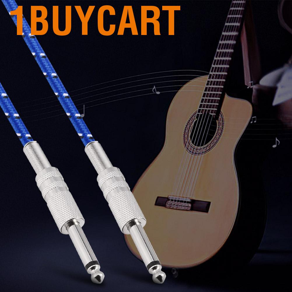 1buycart 6.35mm Straight Plug Mono Guitar Cable Male to Wire Cord for Electric Instruments Cables