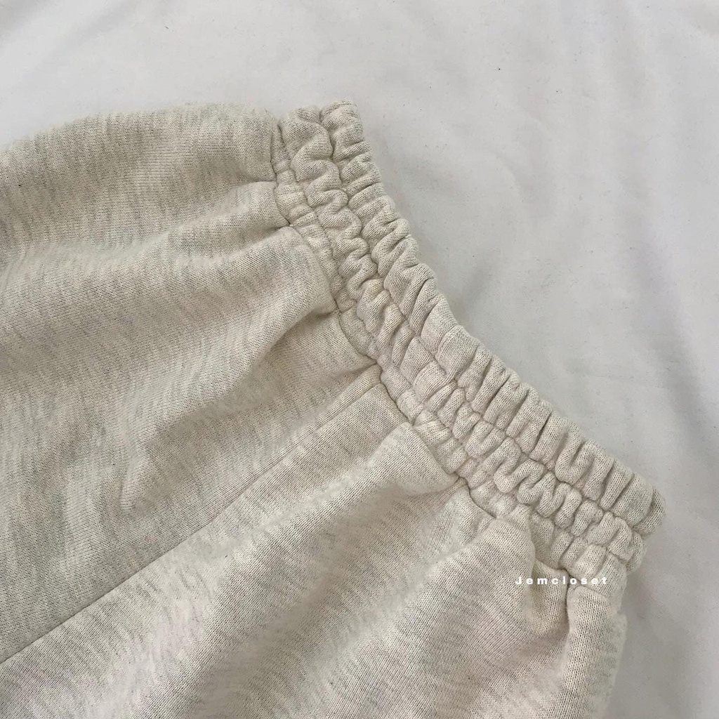 Bộ Nỉ Áo Sweater Kèm Quần Sort - Set Bộ Tay Phồng Form Rộng Phong Cách Hàn Quốc Hình Gấu