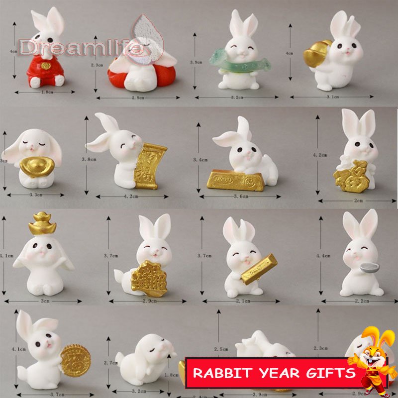 Phụ Kiện Trang Trí Xe Hơi / Bàn Làm Việc DIY Hình Thỏ Dễ Thương 2023 CNY