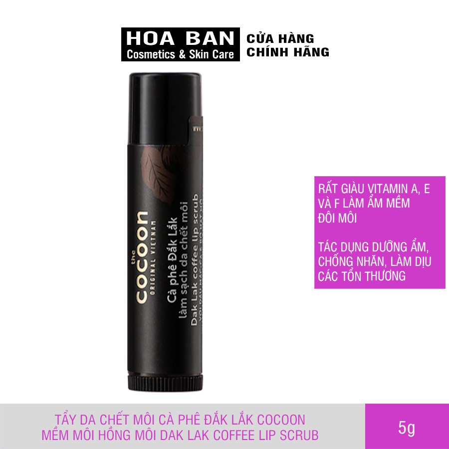 Tẩy da chết môi Cocoon - Mỹ phẩm thuần chay Việt Nam (5g) | BigBuy360 - bigbuy360.vn