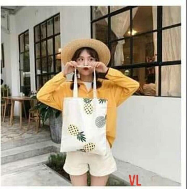 [Túi tote] Túi vải nhiều quả dứa BLA0719