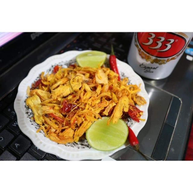 100gr khô gà bơ tỏi thơm ngon-túi zip bạc 100gr