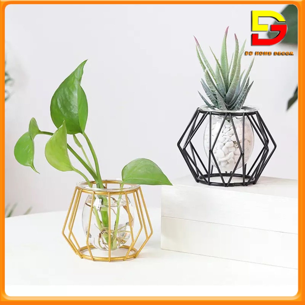 Bình Hoa Đẹp- Lọ Hoa Thuỷ Tinh Hình Khối Độc Đáo Phong Cách Bắc Âu Trang Trí Decor Nhà Cửa DG-47