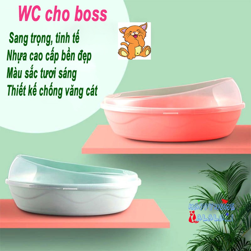 Khay vệ sinh cho mèo, chậu cát mèo hình du thuyền nhỏ gọn,sang trọng