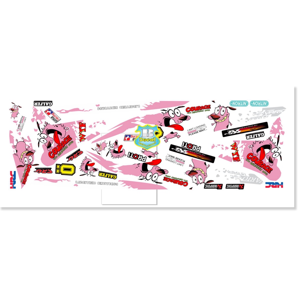 ( Quí khách vui lòng mang ra tiệm cho thợ dán ) Tem vario 150 chó nhút nhát trắng