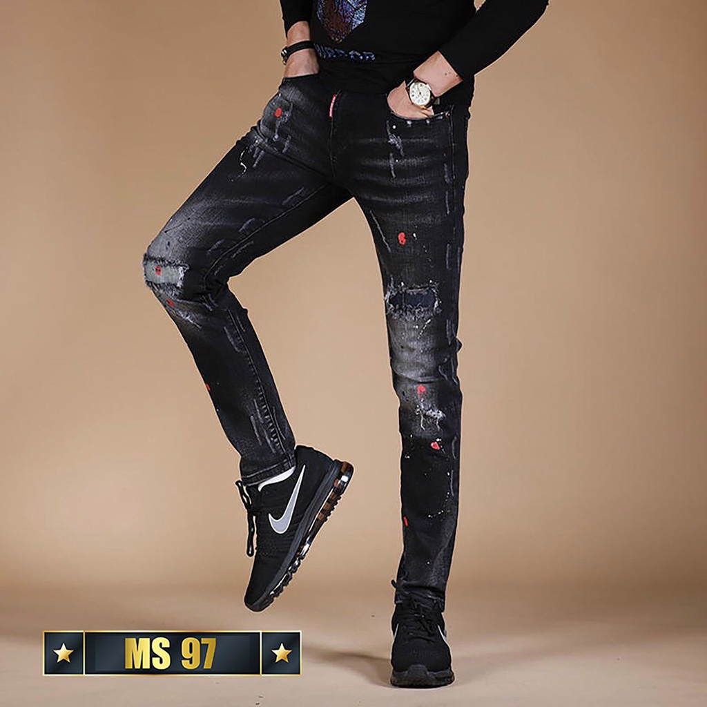 Quần jean dài nam rách cao cấp , quần jean nam nhiều mẫu mới hót trend 2022