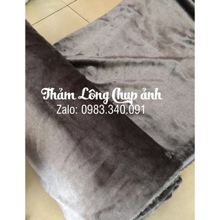 Thảm lông xám ngắn trơn - 1m x 1m6