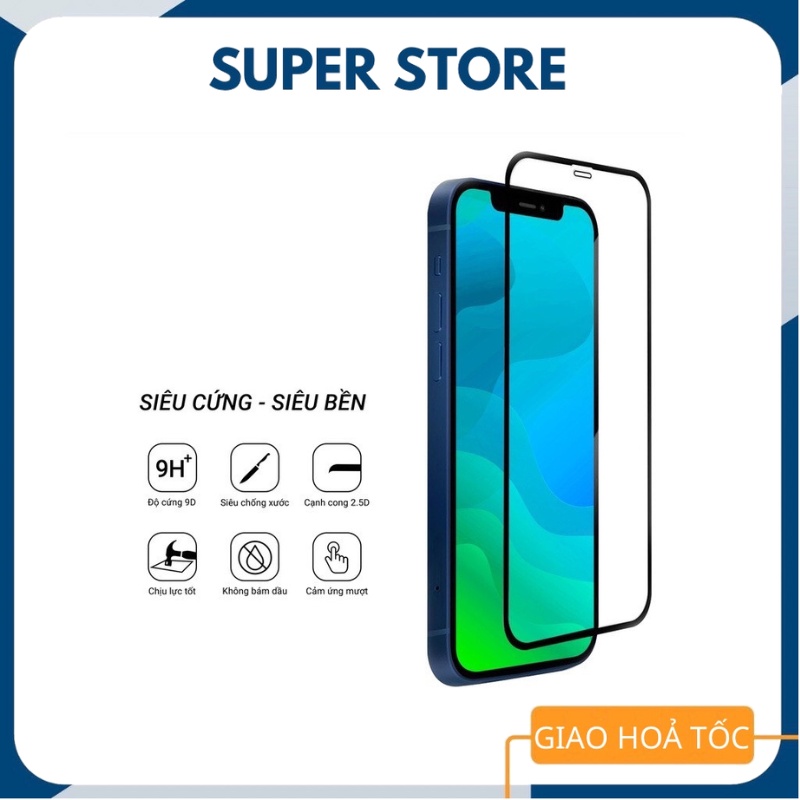 Kính cường lực 9D siêu MỎNG trong suốt dán full dành cho 6/6s/7/7plus/8/8plus/plus/x/xr/xs/11/12/13/pro/max