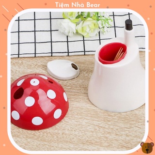 Hủ Đựng Tăm Nút Bấm Hình Cây Nấm