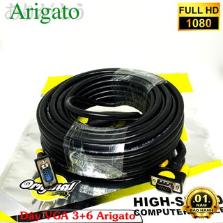 Cáp máy tính vga, Dây VGA 3+6 5m cao cấp chính hãng Arigato