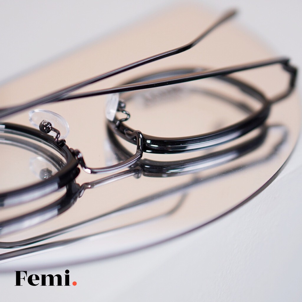 Gọng kính cận tròn Femi Leon chính hãng mắt kính cận nam nữ thời trang | BigBuy360 - bigbuy360.vn