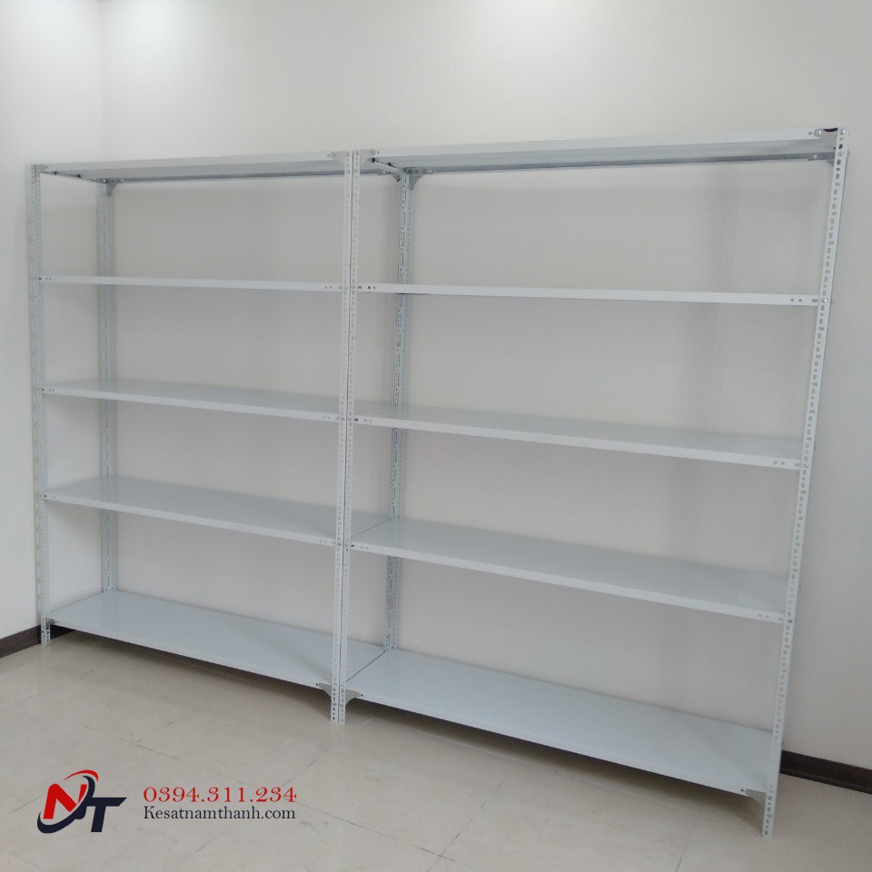 Kệ sắt v lỗ 5 tầng cao 2m x dài 1m5 x rộng 30