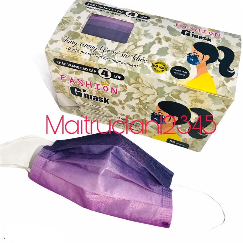 (Phiên bản Cầu Vồng)Khẩu trang Garcotex fashion hoạ tiết Cầu Vồng 4 lớp 50 cái | BigBuy360 - bigbuy360.vn
