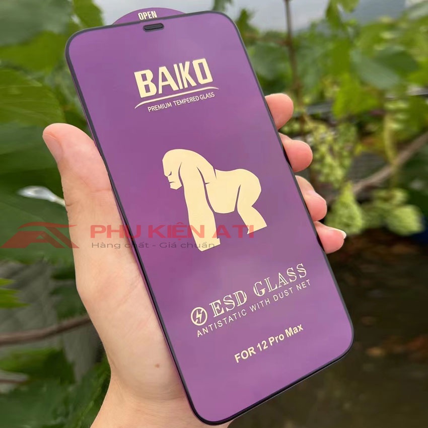 Kính Cường Lực Iphone Baiko Tím ESD Full Màn Chống Bụi Chống Nước Siêu Bền 7/8/7plus/8plus/x/xs/11/11/12/13/pro/promax