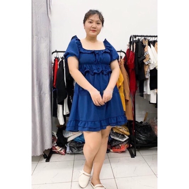 [Đầm Tết Bigsize] Đầm xòe BIGSIZE 60-90kg (có size) đen/xanh/trắng