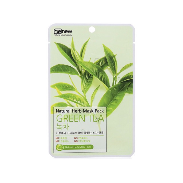 Combo 2 Mặt Nạ Trà Xanh Benew Natural Herb Mask Pack Green Tea Chính Hãng