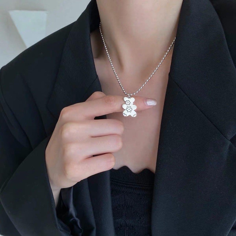 lắc tay dây chuyền gấu hoa xinh xắn