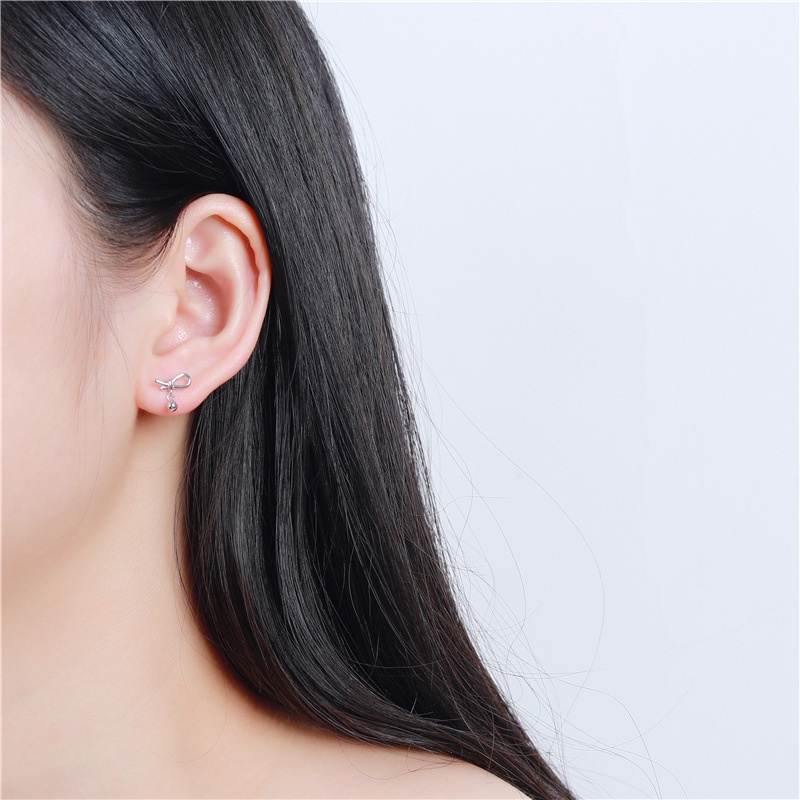 Bông Tai Nữ Bạc 925 ERASHOP 079623 - Cánh Nơ Hột KL Đơn Giản, Phù Hợp Đi Tiệc, Đi Chơi, Siêu Rẻ Đẹp