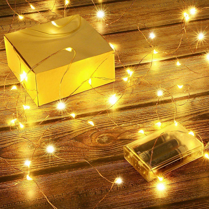 DÂY ĐOM ĐÓM FAIRY LIGHT 3 MÉT 5 MÉT 10 MÉT DÙNG PIN AA CÓ CHẾ ĐỘ NHÁY + Tặng 3v pin AA