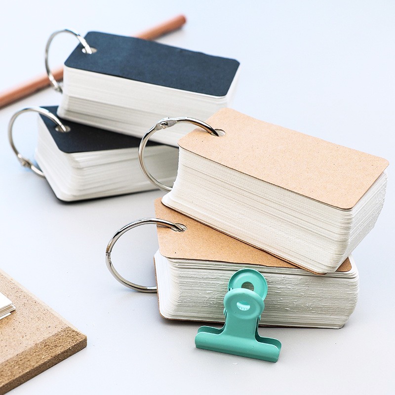 Sổ Tay Mini Bằng Giấy Kraft Có Vòng Nhẫn Kim Loại DIY